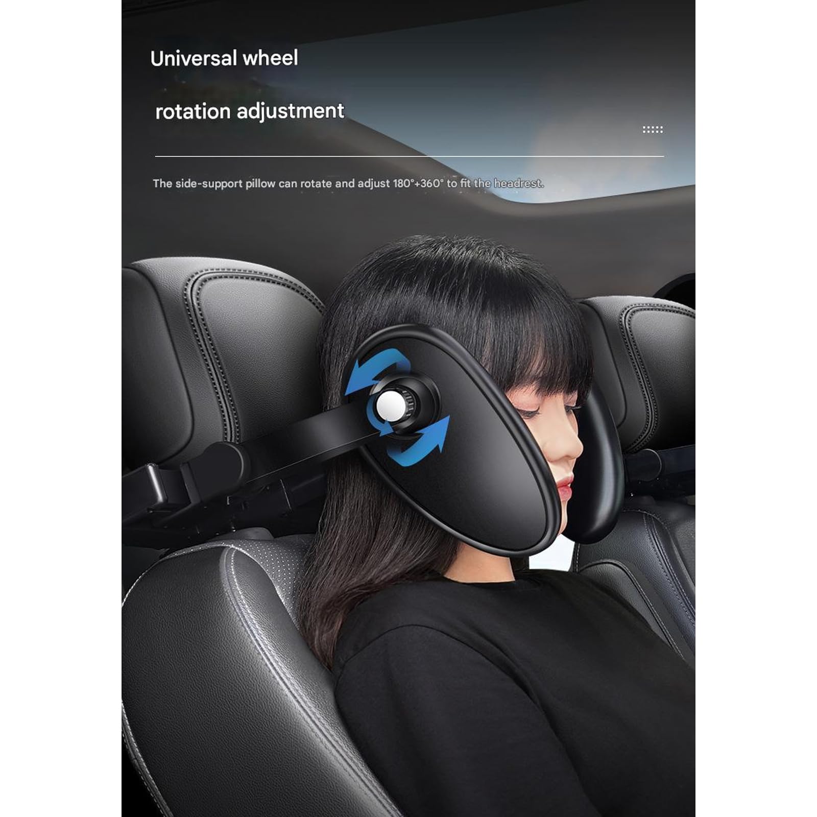 Almohada ergonómica para el reposacabezas del coche, adecuada para viajes para el cuello, almohada de espuma viscoelástica para el cuello, cojín de cabeza de espuma viscoelástica de seguridad para