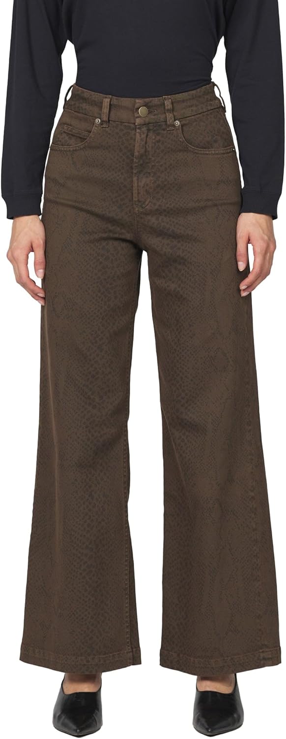 DEAR JOHN Audrey Wide Leg Jeans Women’s High Rise Clean Hem Full Inseam Denim