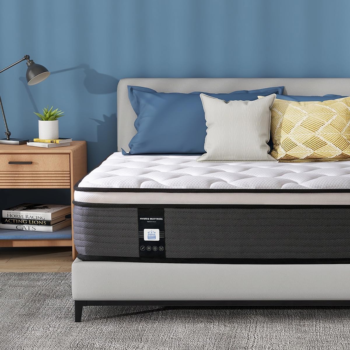 10 Inch Queen Mattress, Memory Foam Hybrid Mattress, Motion Isolation Pocket Spring Bed in a Box, Medium Firm for Pressure Relief, Breathable Pillow Top, CertiPUR-US CertifiedOEKO-TEX STANDARD 100