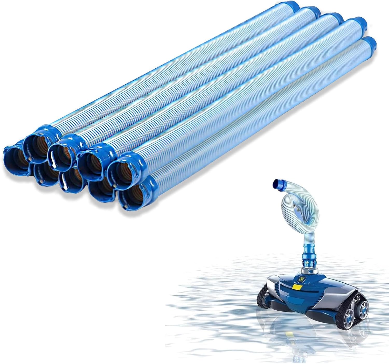 Pool Cleaner Hose Replacement, 39 Inch, 9 Pack, compatible with Zodiac MX6, MX8, MAXX, ATLAS and Polaris Suction-Side Pool Cleaners (A KIT)
