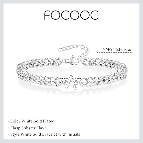 Miniatura 4 de Pulsera de cadena de eslabones cubanos para hombres y niños, pulsera de eslabones cubanos de oro y plata de 0.197 in con iniciales, pulseras de