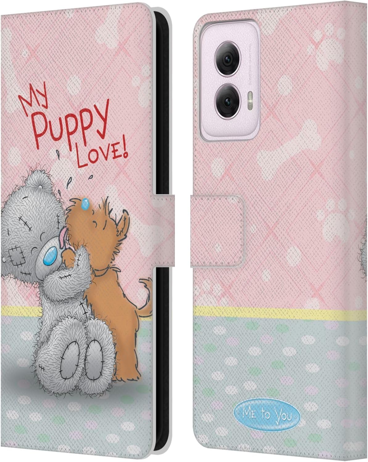 Head Case Designs Officially Licensed Me to You Dog Pet Classic Tatty Teddy Leather Book Wallet Case Cover Compatible with Motorola Moto G Power (2024)