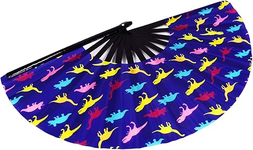 Miniatura 7 de Amajiji Ventilador de mano plegable grande para hombres y mujeres, ventilador de mano de bambú chineasejaponés, accesorios de festival, decoración