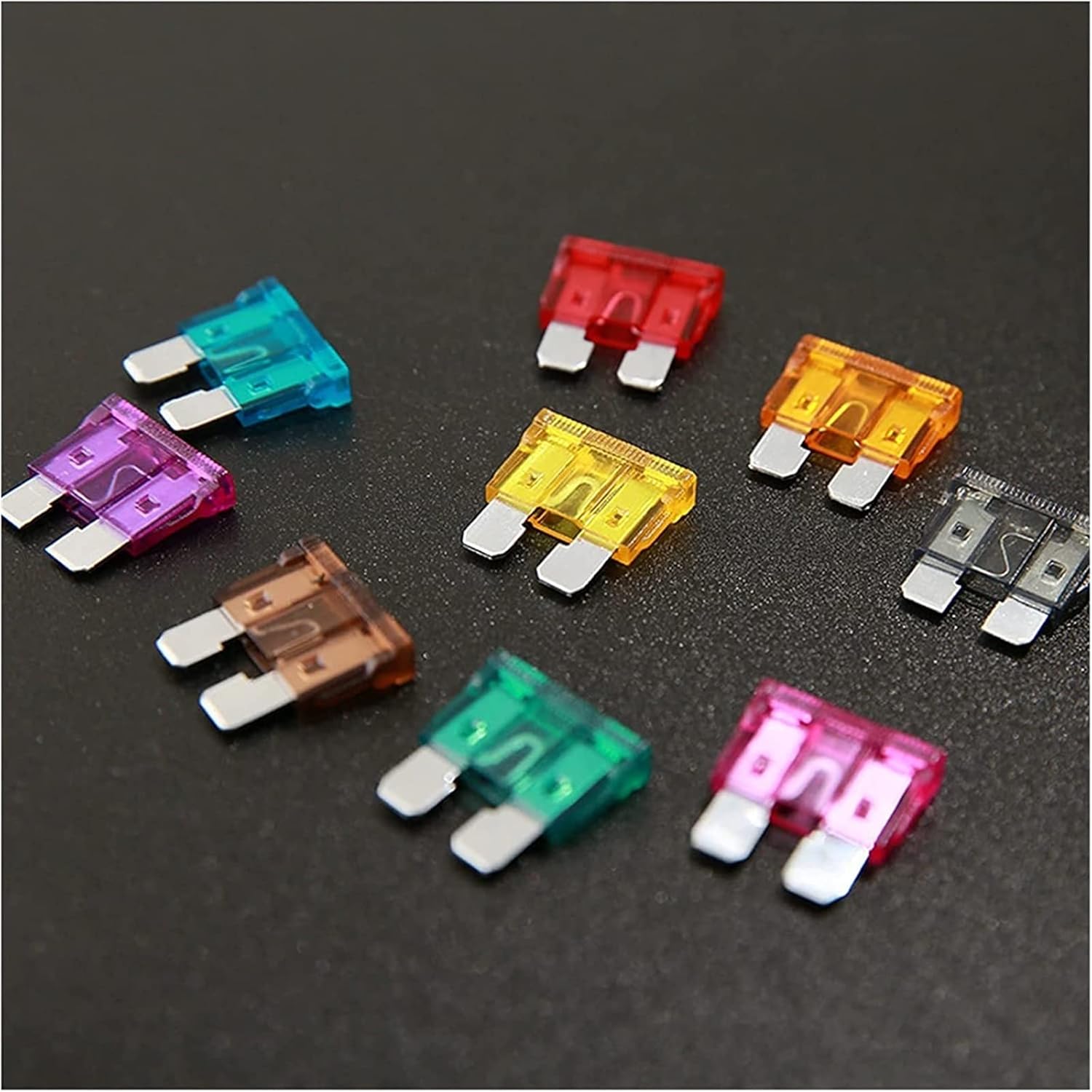 Fuse 100pcs/lot Car Truck Small Size Mini Blade Fuses 2A 3A 5A 7.5A 10A 15A 20A 25A 30A 35AMP Plastic Box Assortment with Clip