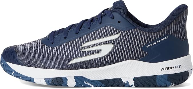 Skechers Men's Pickleball Viper Court Pro 2.0 Sneaker | Designed for Pickleball, Arch Fit Insole, Ultra Go Midsole, Goodyear Rubber Outsole, Synthetic and Breathable Mesh Upper