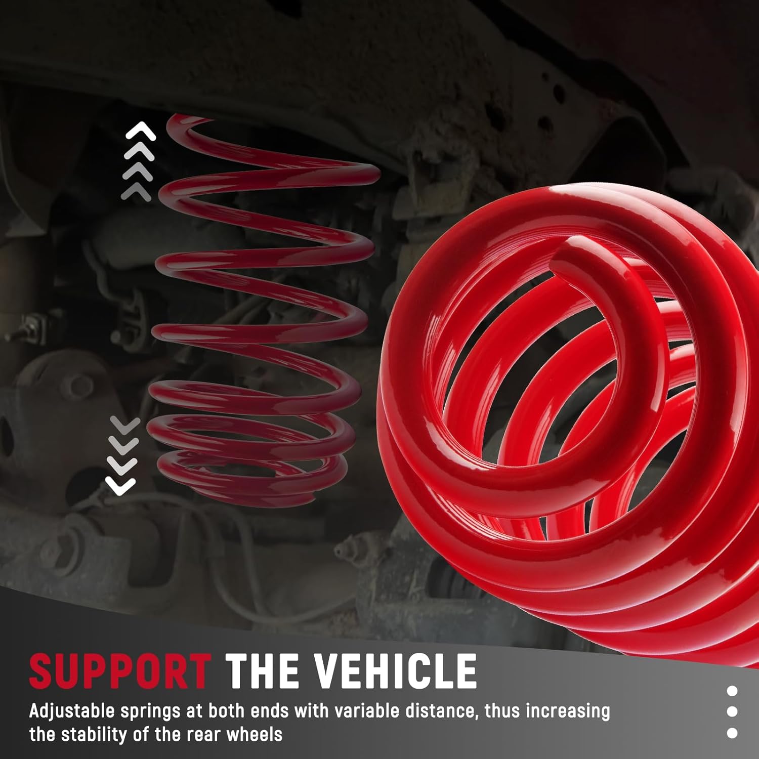 929-930 1"-3" Lift Rear Heavy Duty Coil Springs Compatible with 2000-2023 Escalade/Avalanche/Suburban/Tahoe/Yukon XL, Provide Extra 100% Load Capacity, Red