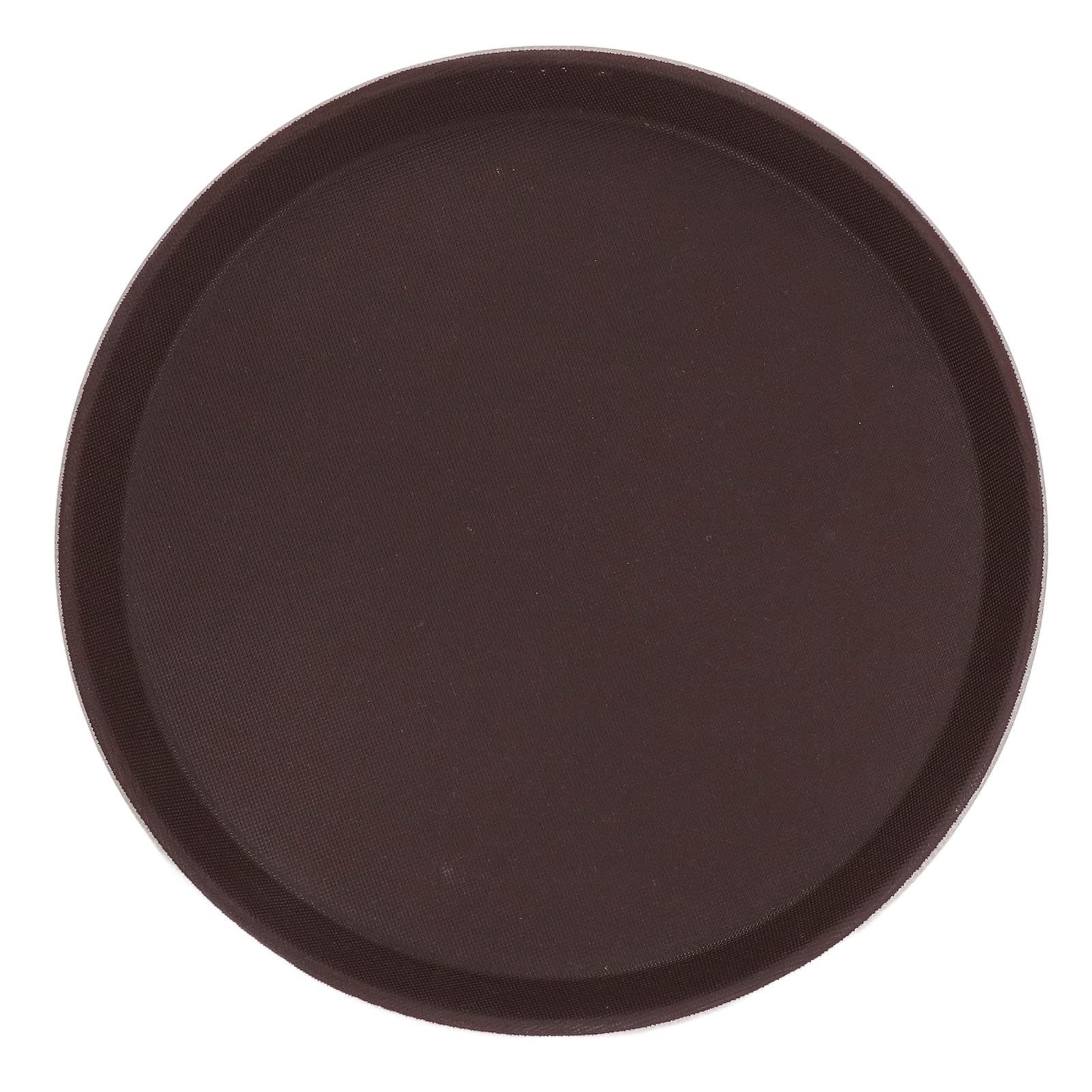 Bandeja redonda para servir con base de goma antideslizante, resistente al calor, para alimentos fríos y calientes, apilable, bar, cafetería, bandeja para servir, 40 cm, diseño de fibra de vidrio