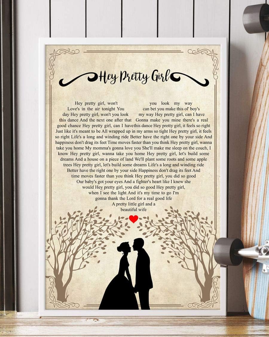 Amazon Com Trendora Decor Hey Pretty Girl Song Lyrics Portrait Poster Print 12 X 18 Posters Prints