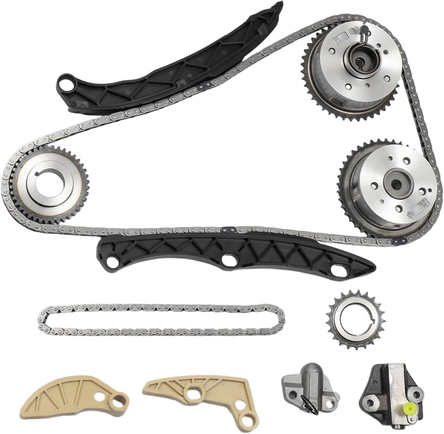 Engine Timing Chain Kit for Kia Sorento Optima Sportage for Hyundai Santa Fe Tucson Veloster Sonata 2.4 2.0L No.243212G111/231212G551/244202C101 1 Set