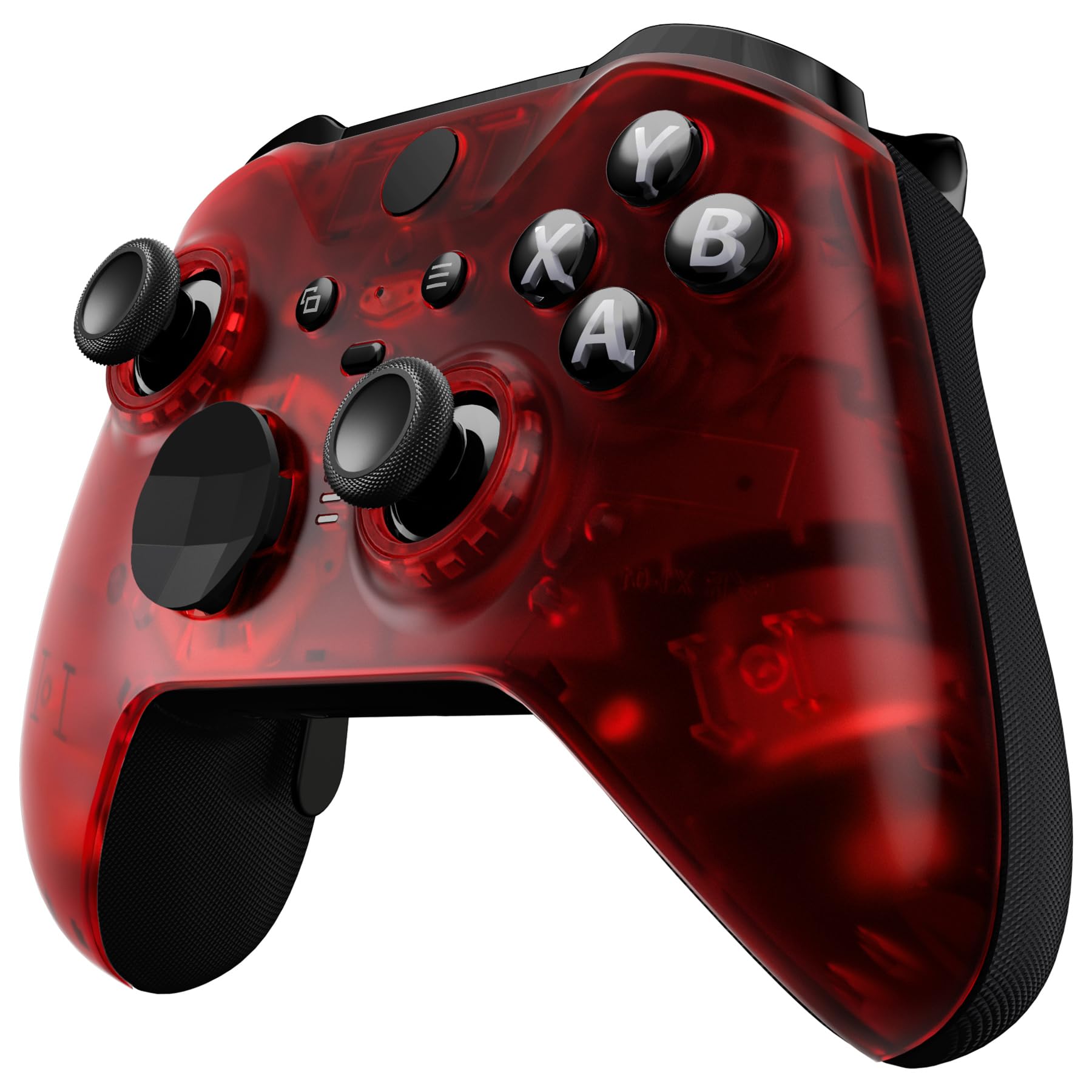 eXtremeRate Clear Red Replacement Faceplate Cover for Xbox One Elite Controller Series 2 (Model 1797), Custom DIY Front Housing Shell Case & Accent Rings for Xbox Elite Series 2 Core Controller — view 7