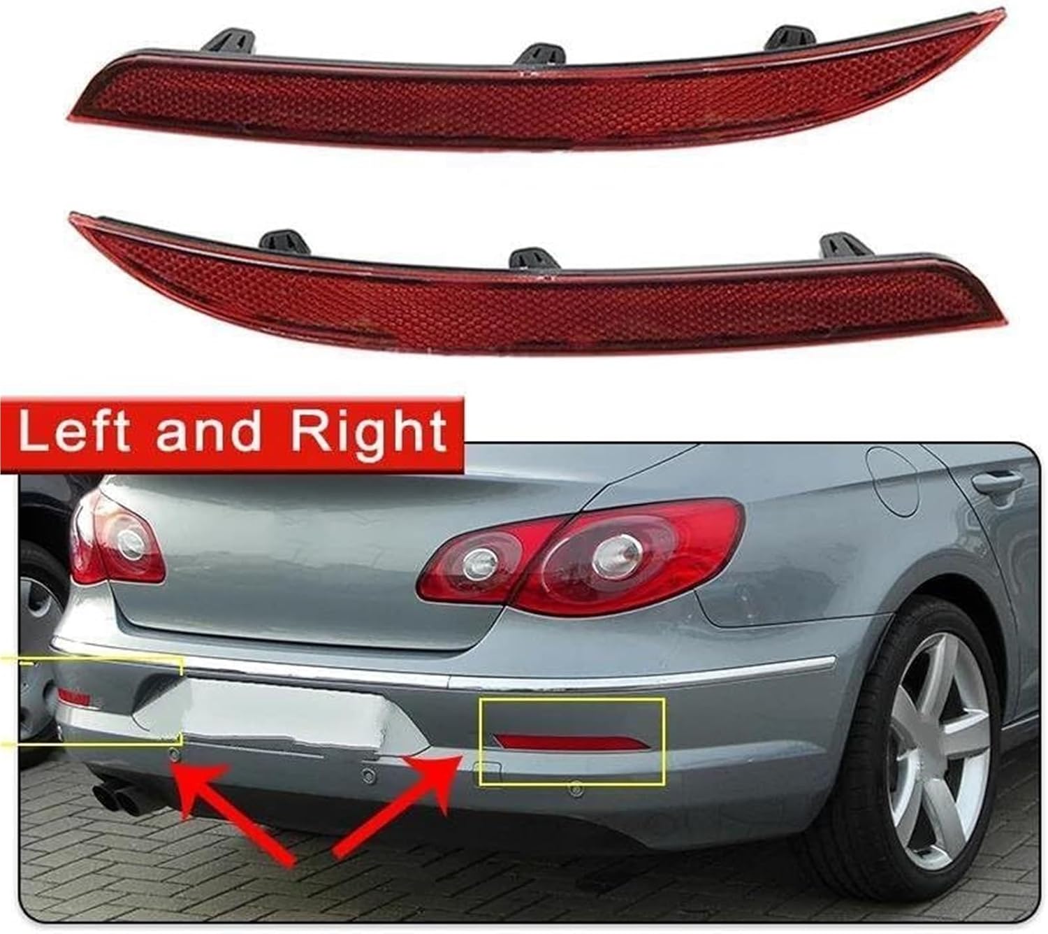 車のテールライト 用のVW用のパサート用のCC用 2008-2011年式 車用 レッドレンズ リアバンパー ブレーキライト カーアク