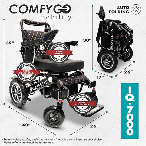 Miniatura 6 de Majestic IQ-7000 - Sillas de ruedas eléctricas plegables para adultos, silla de ruedas ligera, ultraligera para personas mayores, silla de ruedas