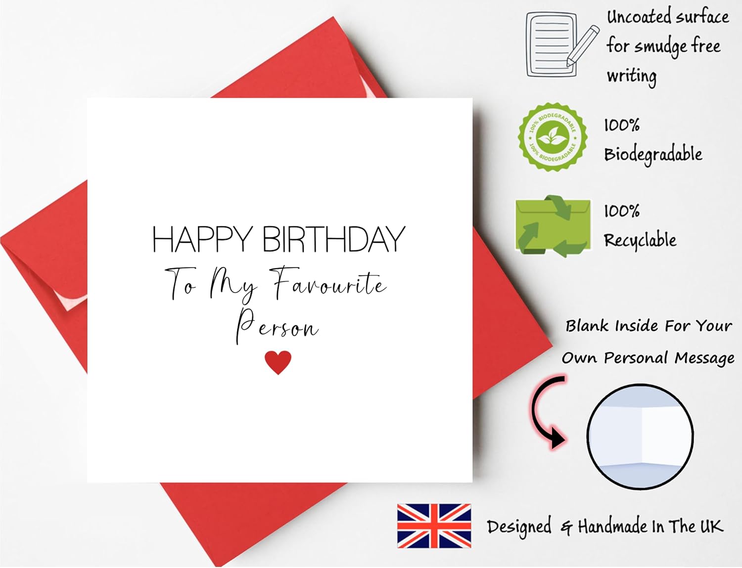 Printperfect - Boyfriend Birthday Card - Husband Birthday Card - 'Happy Birthday To My Fav - Analyse des détails et conception