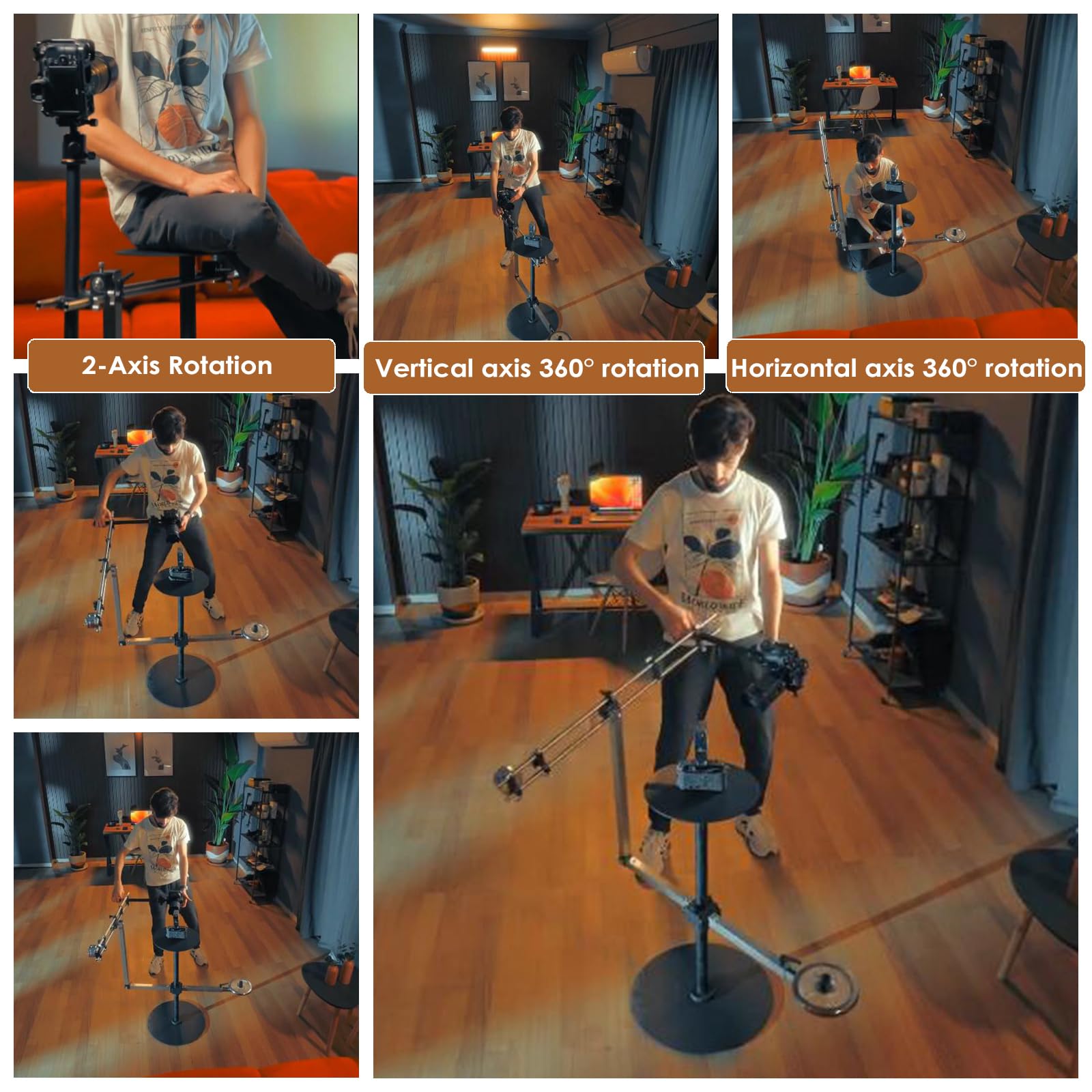 DF DIGITALFOTO V360 SE Camera Spinner,Professional Photography Turntable Photo Booth for YouTube Vlog Reels Unboxing Commercials Video B-Roll Footage Food Jewelry Slow Motion Bullet-time