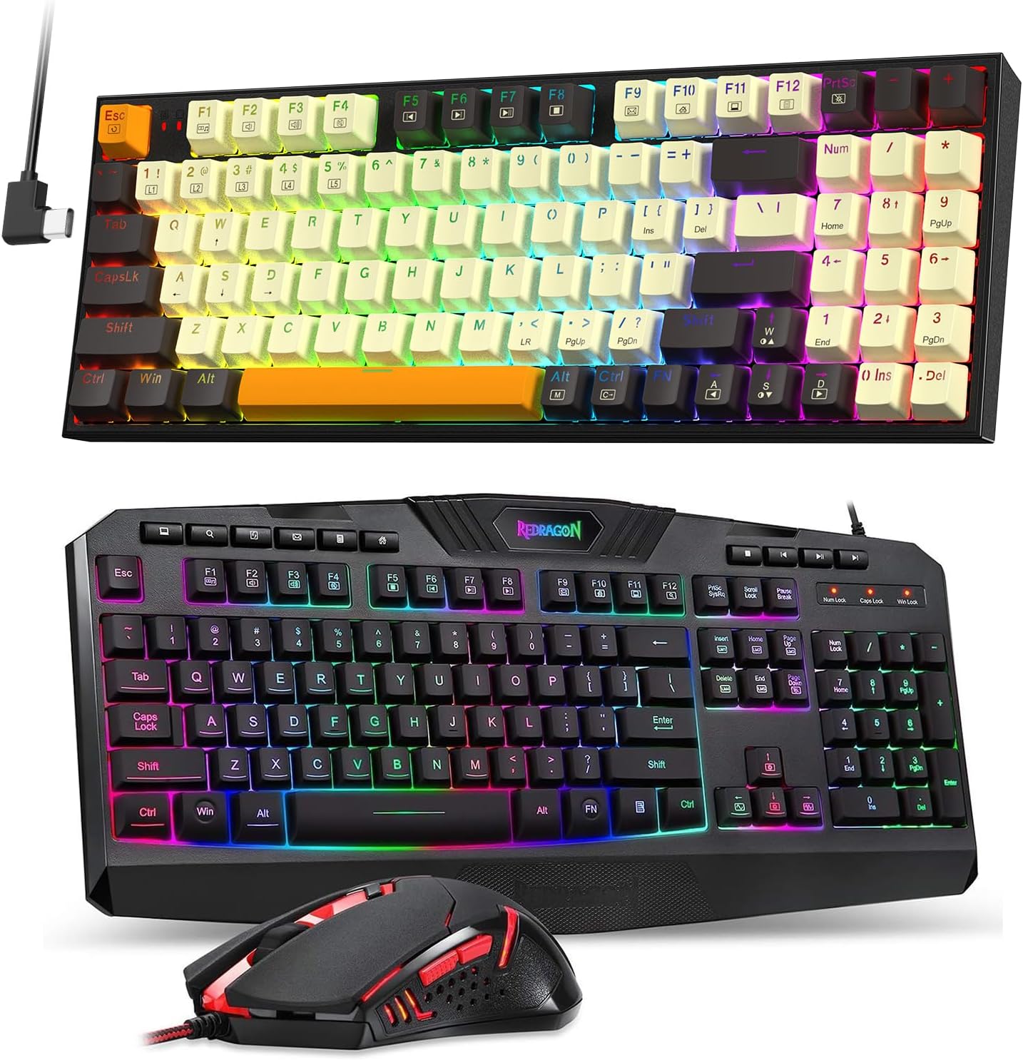 Amazon.com: Redragon 94 Compact Mechanical Keyboard and S101 Gaming ...