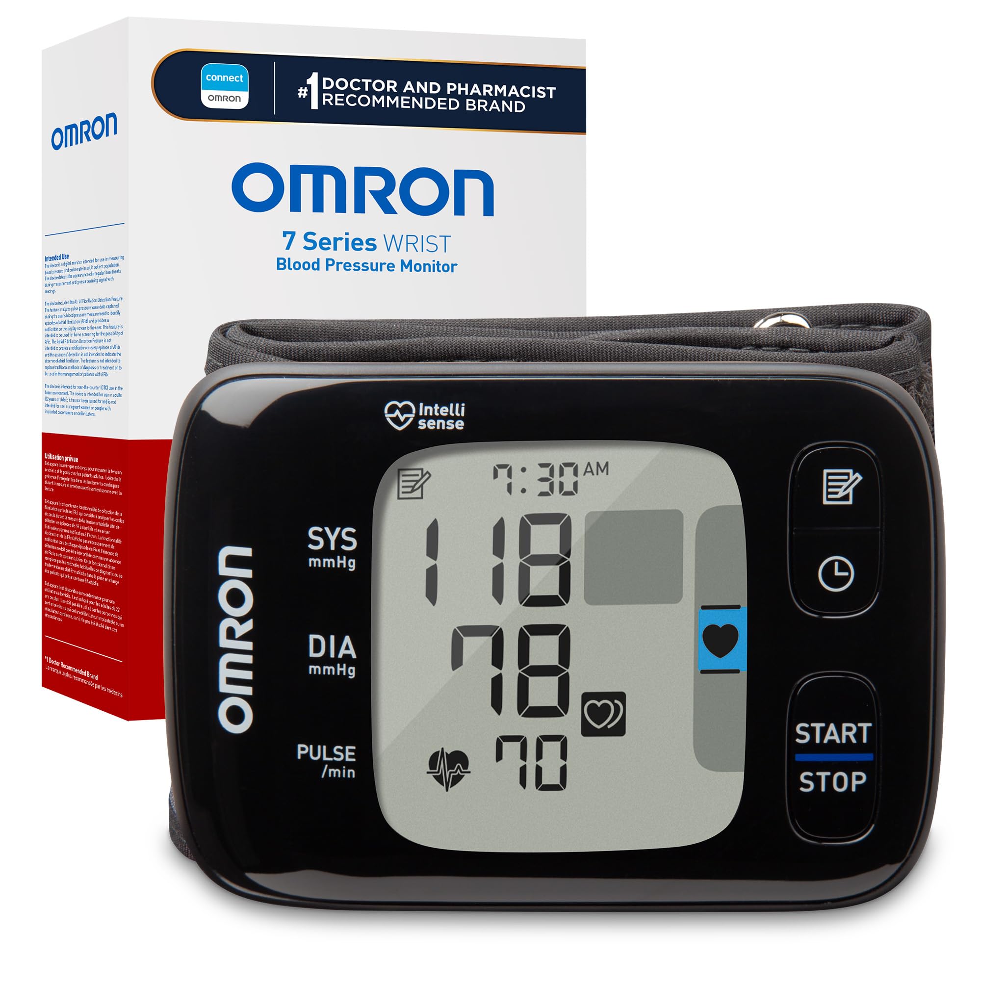 Omron7 Series Wireless Wrist Blood Pressure Monitor for Home Use - #1 Doctor & Pharmacist Recommended Brand - Clinically Validated - Connect App