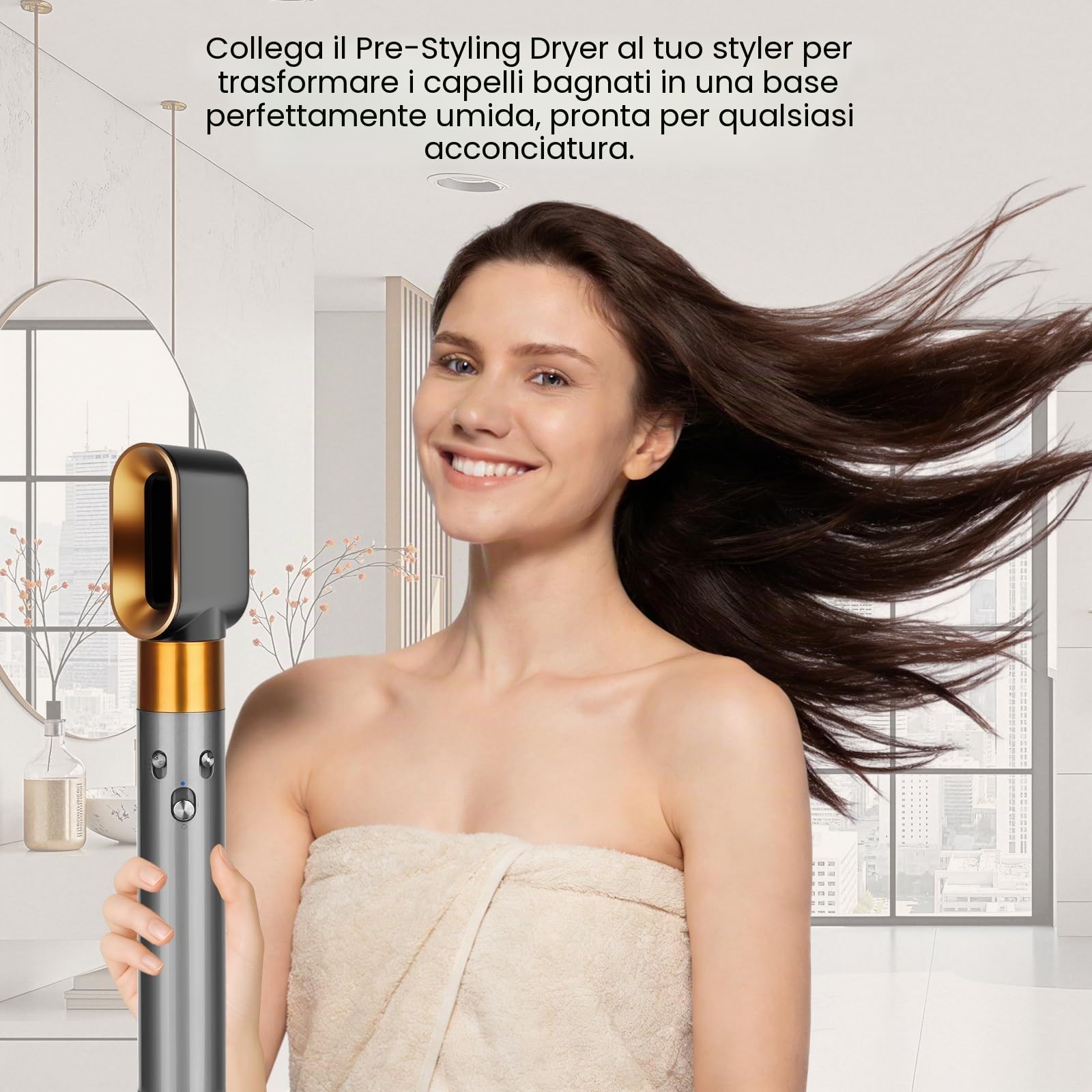 Accessorio per asciugatrice pre-styling per Dyson Airwrap HS01/HS05, ugello di ricambio preformato compatibile con Dyson Air Wrap, parte NO.969759-01 Gold