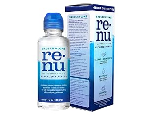 Renu Contact Lens Solution Advanced Formula Multipurpose Lens Cleaner for Eye Contacts Cleaning Moisturizing and Disinfecting Care for