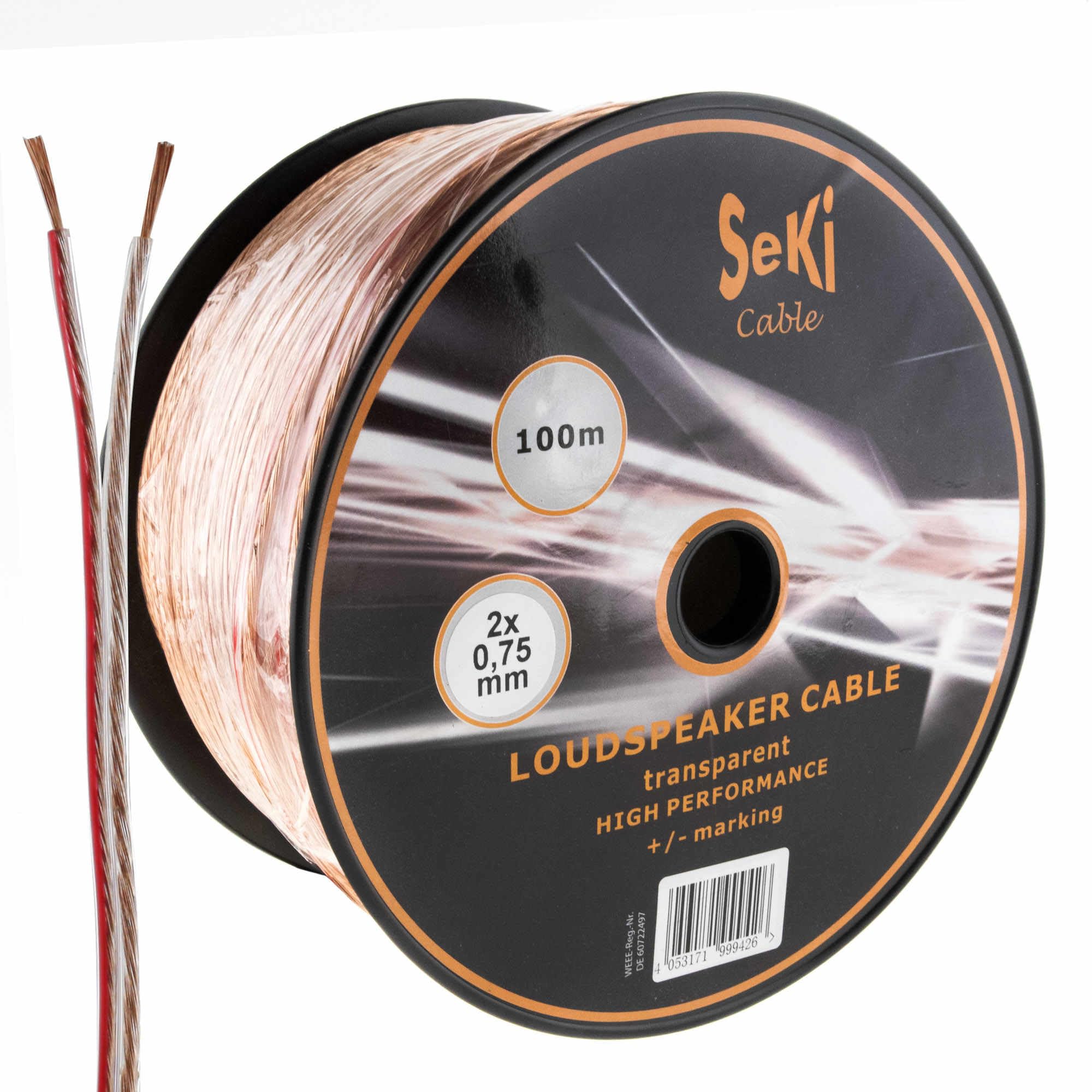 2x 10m Hama Cavo-Altopartlante 20m 2x 0,75mm ² 2-adrig per