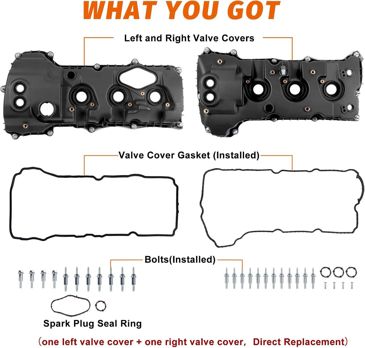 Engine Valve Cover for Ford F-150, Ford Transit-150/250/350/350HD, Expedition, LincoIn Navigator 3.5L EcoBoost Turbo 2013-2019, Left & Right Cylinder Head DL3Z6582C, BL3Z6582H