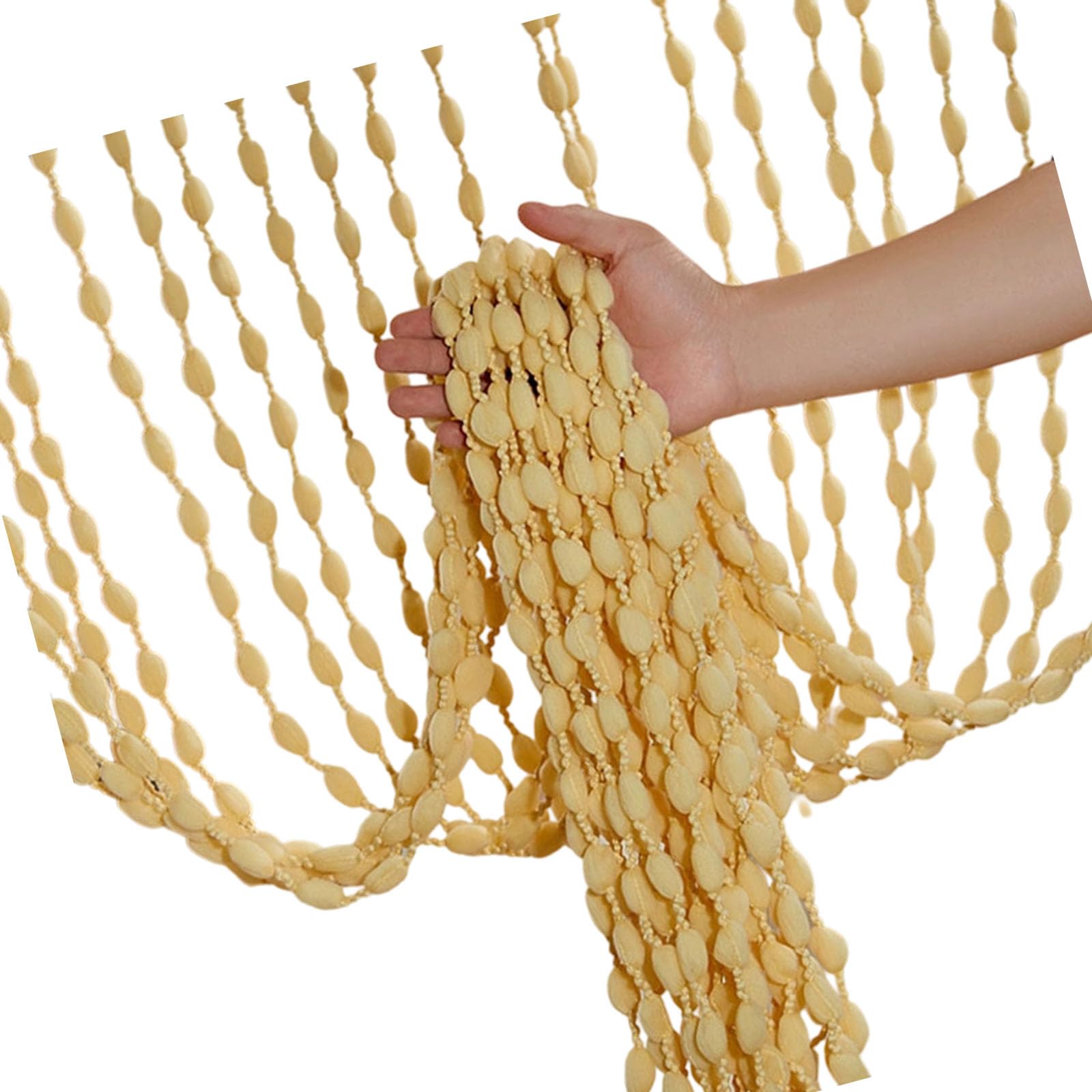 Msioytog Decorative Polyester Beaded Fringes Tassels Door Curtain for Banquets Hall Ceremony Backdrops Quick Installation Design Adjustable Length Tassels Curtain