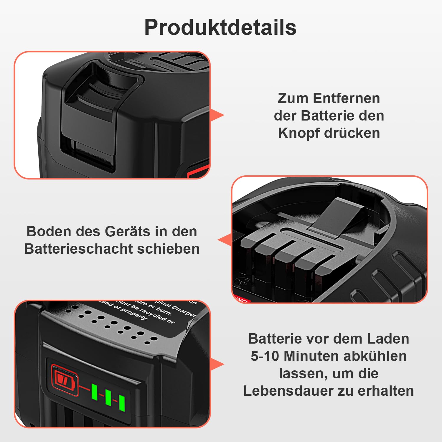 2X 18V Akku 5.0Ah Kompatibel für Bosch Haus und Garten,5000mAh Akku für Gloria akku Kompatibel mit Bosch 18V PBA PSB PSR
