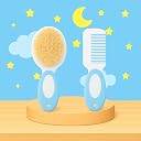 The Cheeky Kidzz Baby Skin Care Soft Bristles Hair Comb And Rounded Tip Hair Brush For Babies Sensitive Grooming BPA Free (PATTERN 108) gallery image