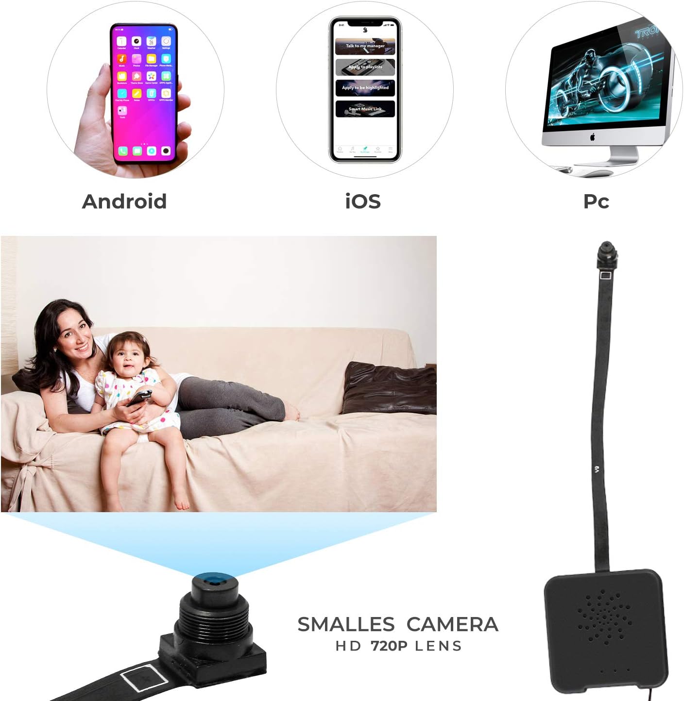 70% Off Discount JUBU Spy Camera Wireless Hidden Camera WiFi Mini Cam HD 1080P DIY Tiny Cams Small Nanny Cameras Home Security Live Streaming via Android/iOS App with Motion Detection Alerts