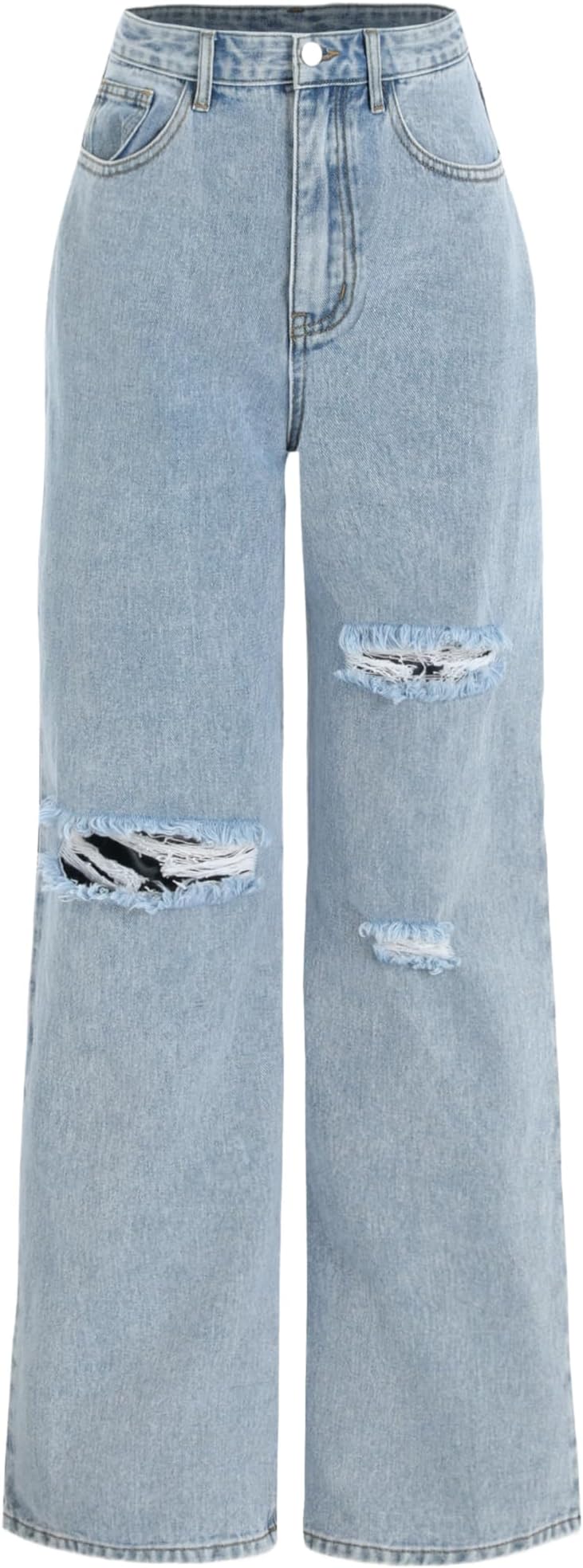 Denim Basic Ripped Jeans