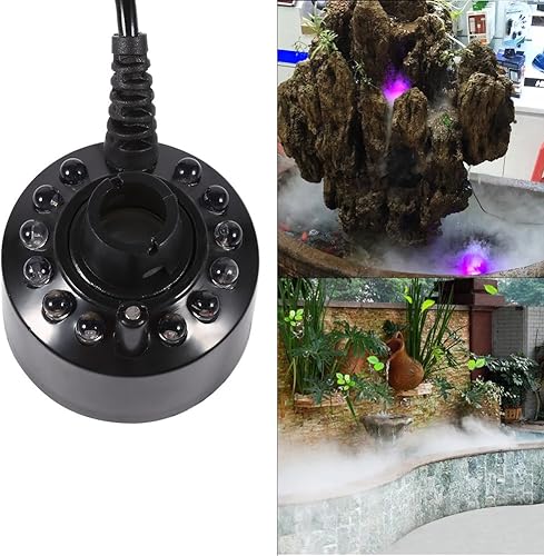 Miniatura 4 de Fdit Mini fabricante de niebla 24 V cambio de color 12 LED Mister Fogger fuente de agua estanque niebla hine atomizador humidificador de aire niebla