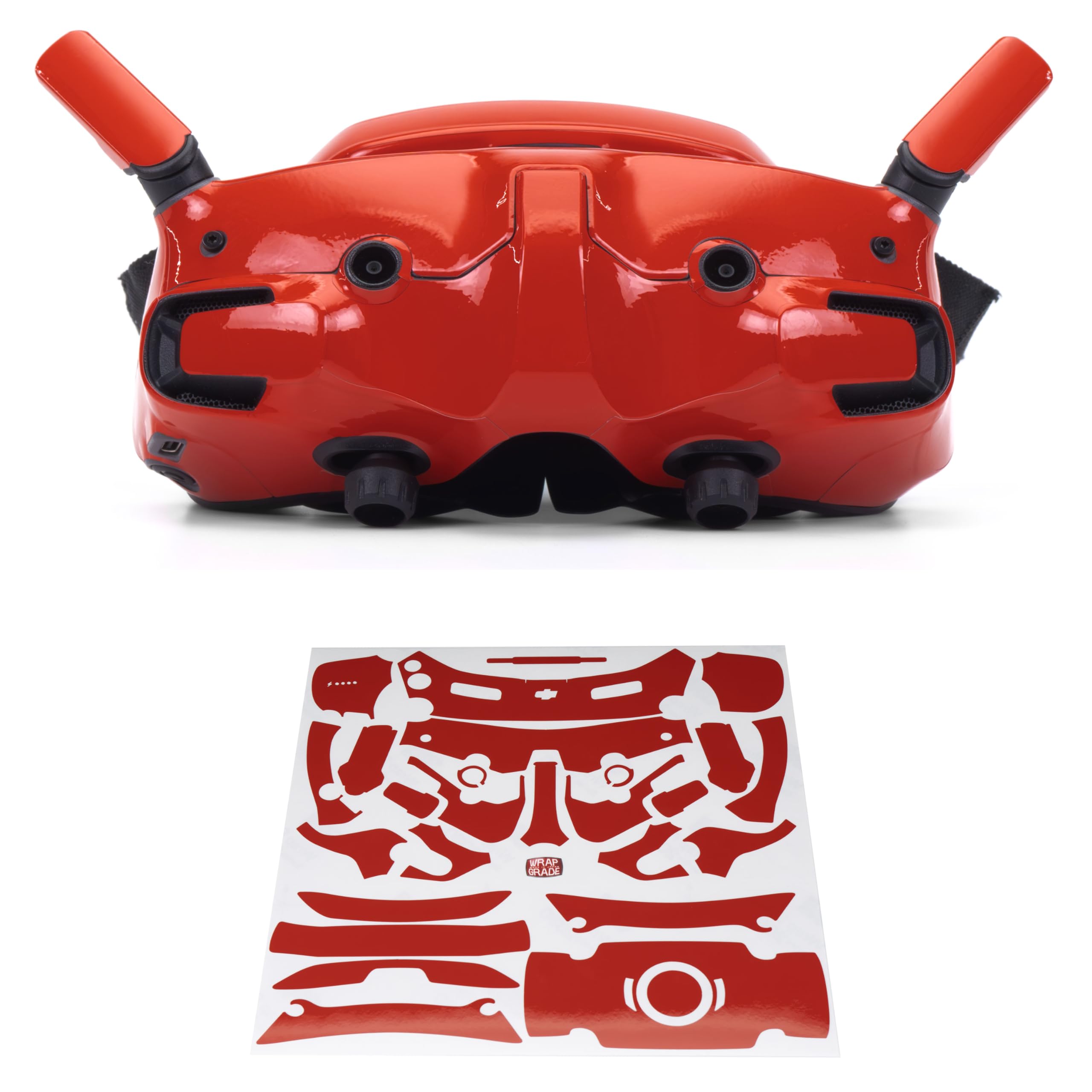 WRAPGRADE Skin Stickers Compatible with DJI Goggles 3 (Super Red)