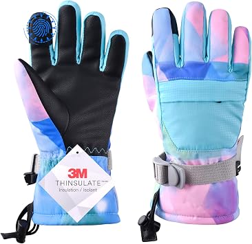 TRIWONDER Kids Ski Gloves, Insulated Winter Snow Gloves for Boys Girls