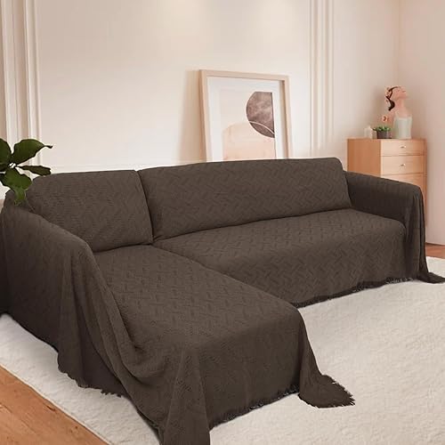 Miniatura 2 de Fundas de sofá modular para sofá modular en forma de L, 2 piezas, fundas de sofá para mascotas y perros, protector de muebles (chocolate, XXL)
