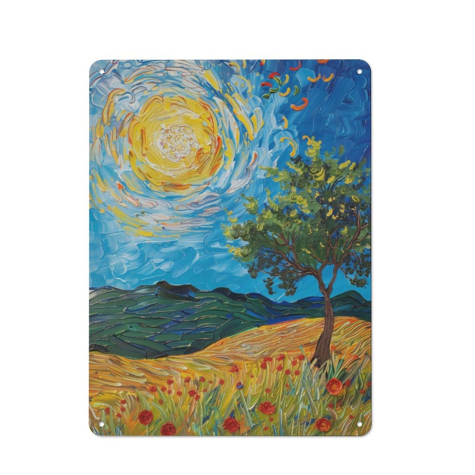 Junmoney Landscape Painting Vintage Tin Sign 40X30cm With For Guest Room Or Hallway, For Themed Room Decoration, For Vintage Wall Decor Fans