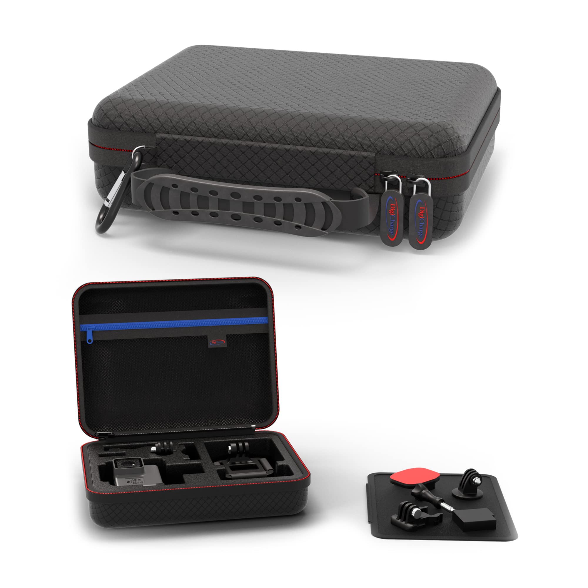 DigiChargeAction Camera Carrying Case for GoPro Hero13 Hero12 Hero11 Max Hero10 / DJI Osmo Action 5 4 3 / HERO 13 12 11 Mini 10 9 8 FUSION Akaso EK7000 V50 Brave Cam 7x6x2.5 Inches