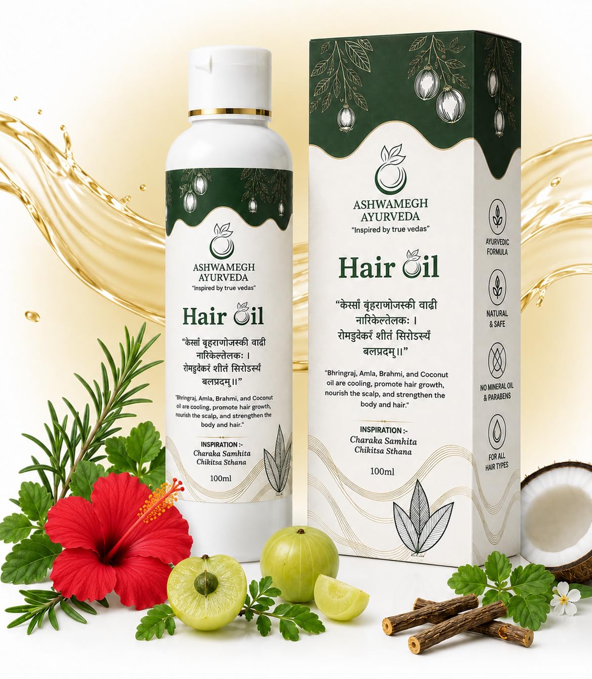 Ashwamegh Ayurveda Hair Oil | Scalp Massage and Daily Use | Traditional Blend and Herbal Elements for Consistent Grooming and Routine Personal Application-image-9