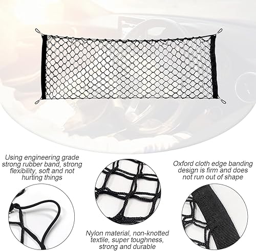 Miniatura 3 de Red de almacenamiento para carga trasera de automóvil, ajustable y elástica, red de almacenamiento para maletero de carga, ajuste universal