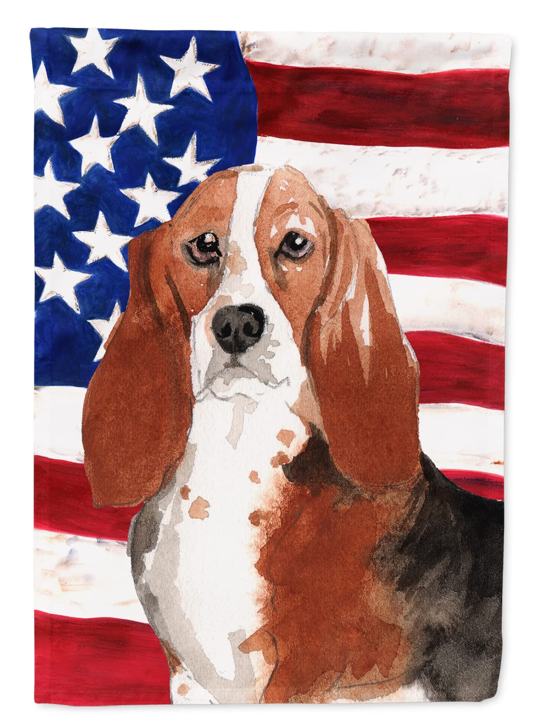 Toile Basset Hound USA grand format pour remplacer les drapeaux délavés