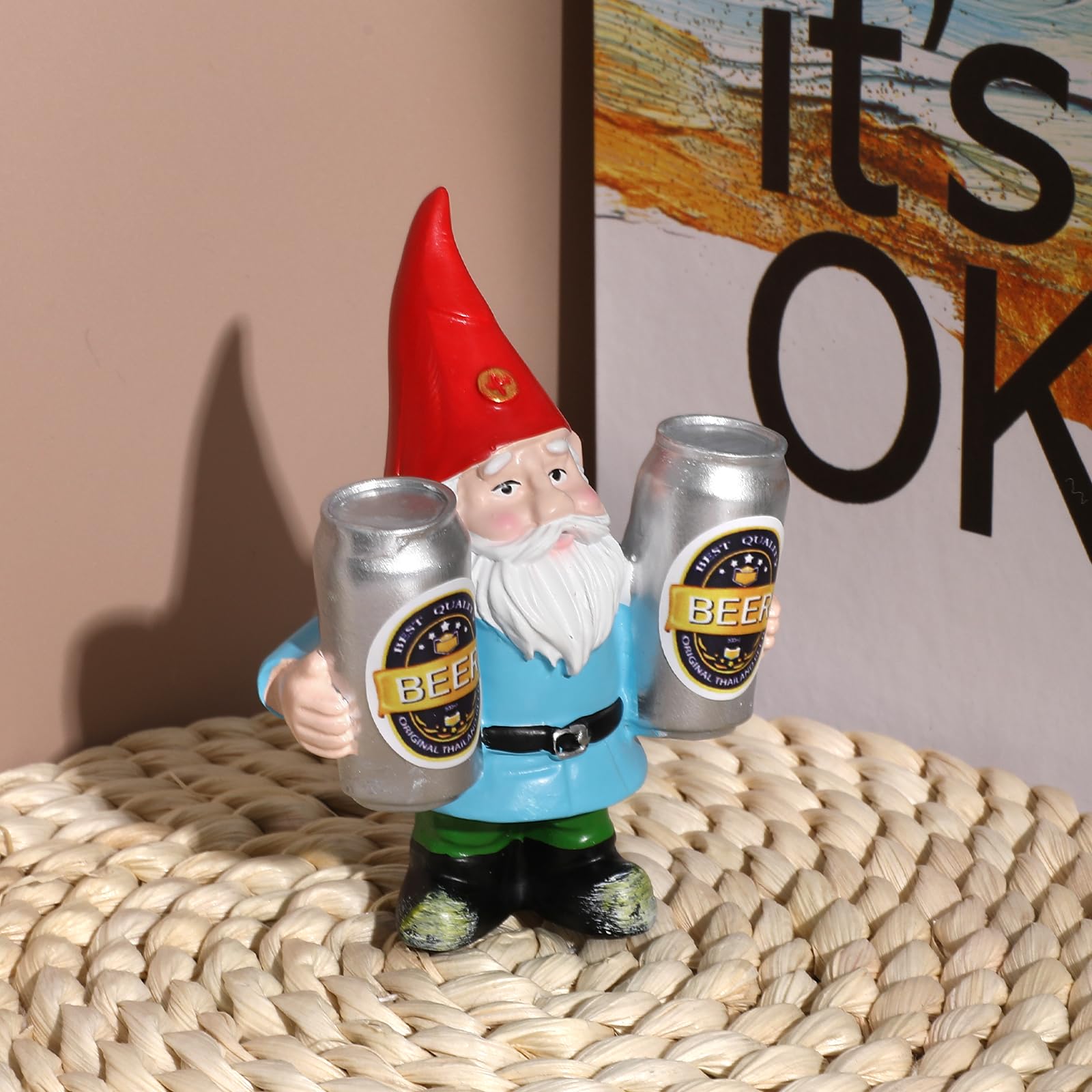 Nains Coquins, Figurines Fantaisistes En Résine Tenant De La Bière, 3,2 X 1,6 X 3,9 Cm, Gardiens De Jardin Inappropriés Pour Terrasse Extérieure