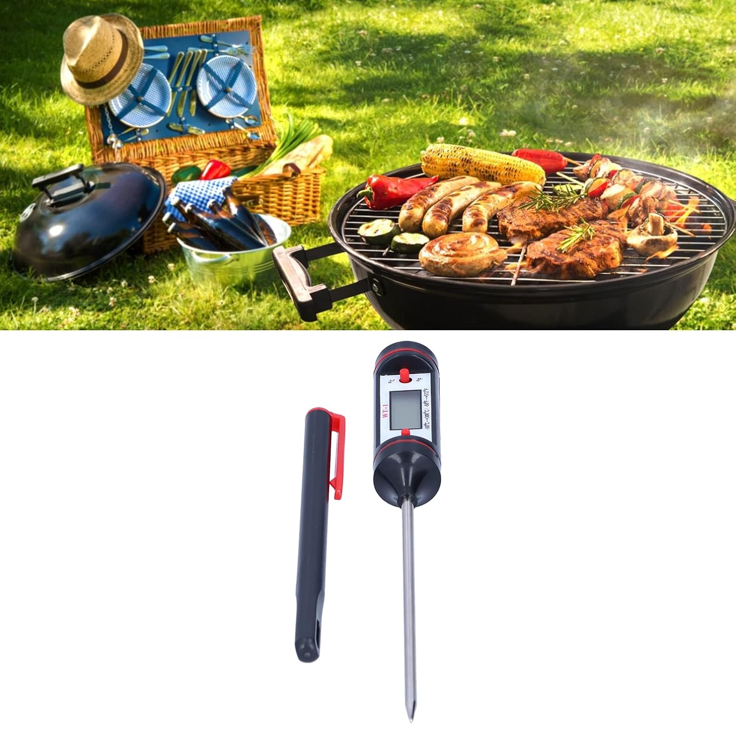 review Meat Thermometer ‑50℃~+300℃ , Range Parts & Accessories Built-in Thermometers Kitchen Thermometers WT-1 Digital Food Probe Plug‑in Temperature Meter BBQ Cooking Tools for Kitchen Cooking