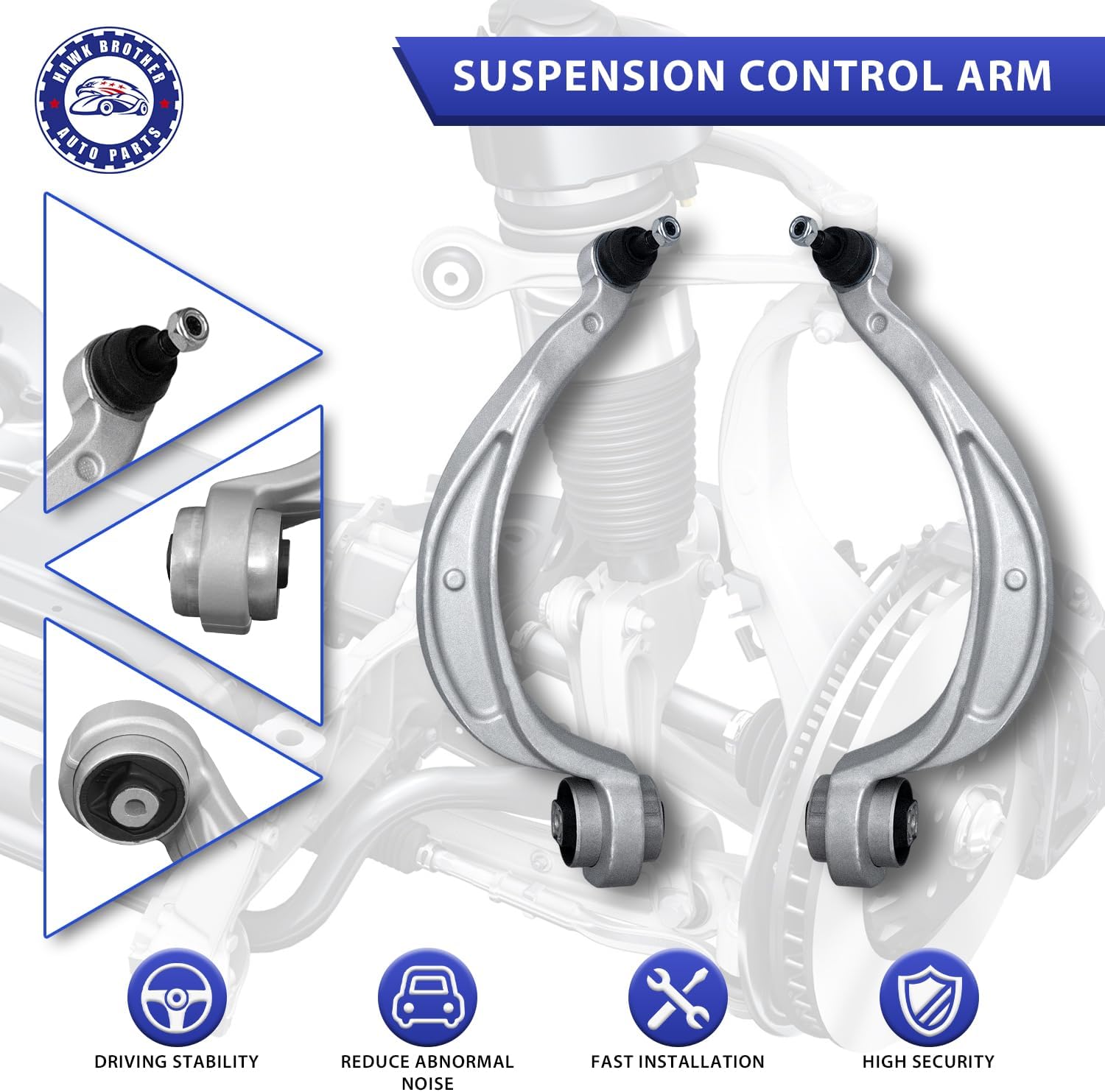 Control Arm, Suspension Kit Front Lower Forward Control Arms Replacement For 2011-2016 Audi A4 A5 RS5 S4 S5 Q5 and A4 A5 (Quattro) Allroad