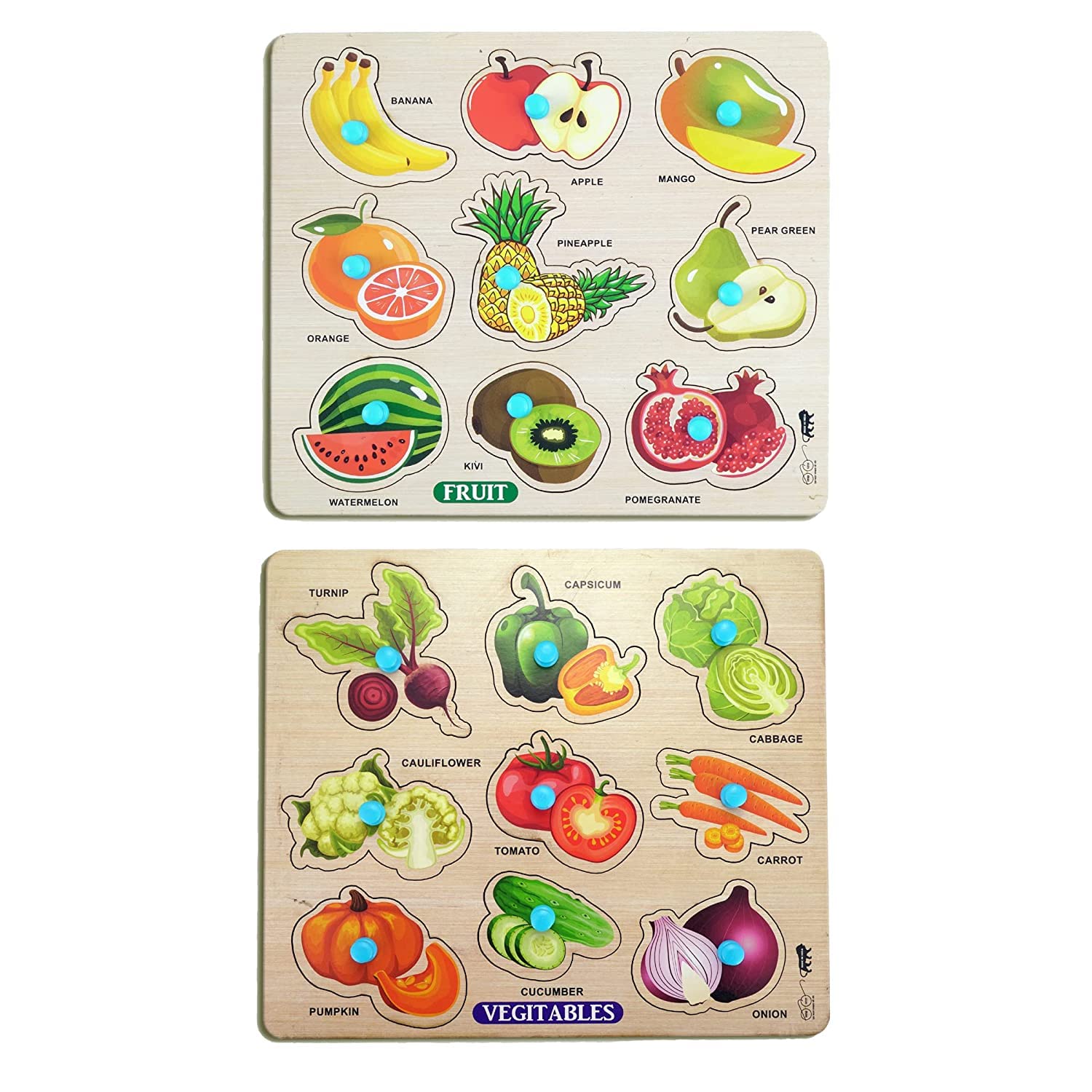Enorme Mini Wooden Vegetables and Fruits Puzzle with Knobs, Educational and Learning Game for Kids (B0BWTYT35W) Amazon Price History, Amazon Price Tracker