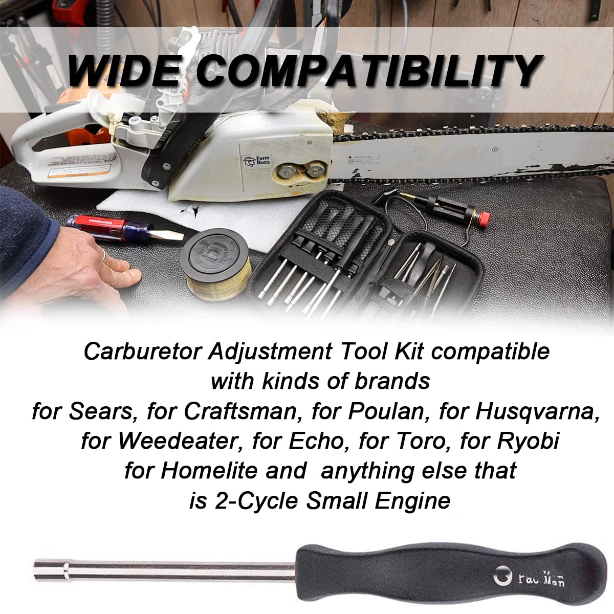 ZAMDOE Herramienta de Ajuste del carburador Kit de Ajuste del Destornillador para carburador de Motor pequeño de 2 Tiempos para Poulan para Husqvarna para STIHL para Echo Trimmer Weedeater