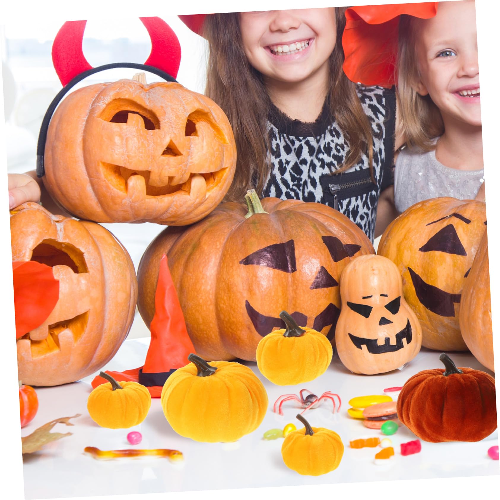 Cabilock 12pezzi Di Zucche Simulata Per Decorazioni Di Halloween e Ringraziamento Ornamenti Autunnali Per Casa e Giardino