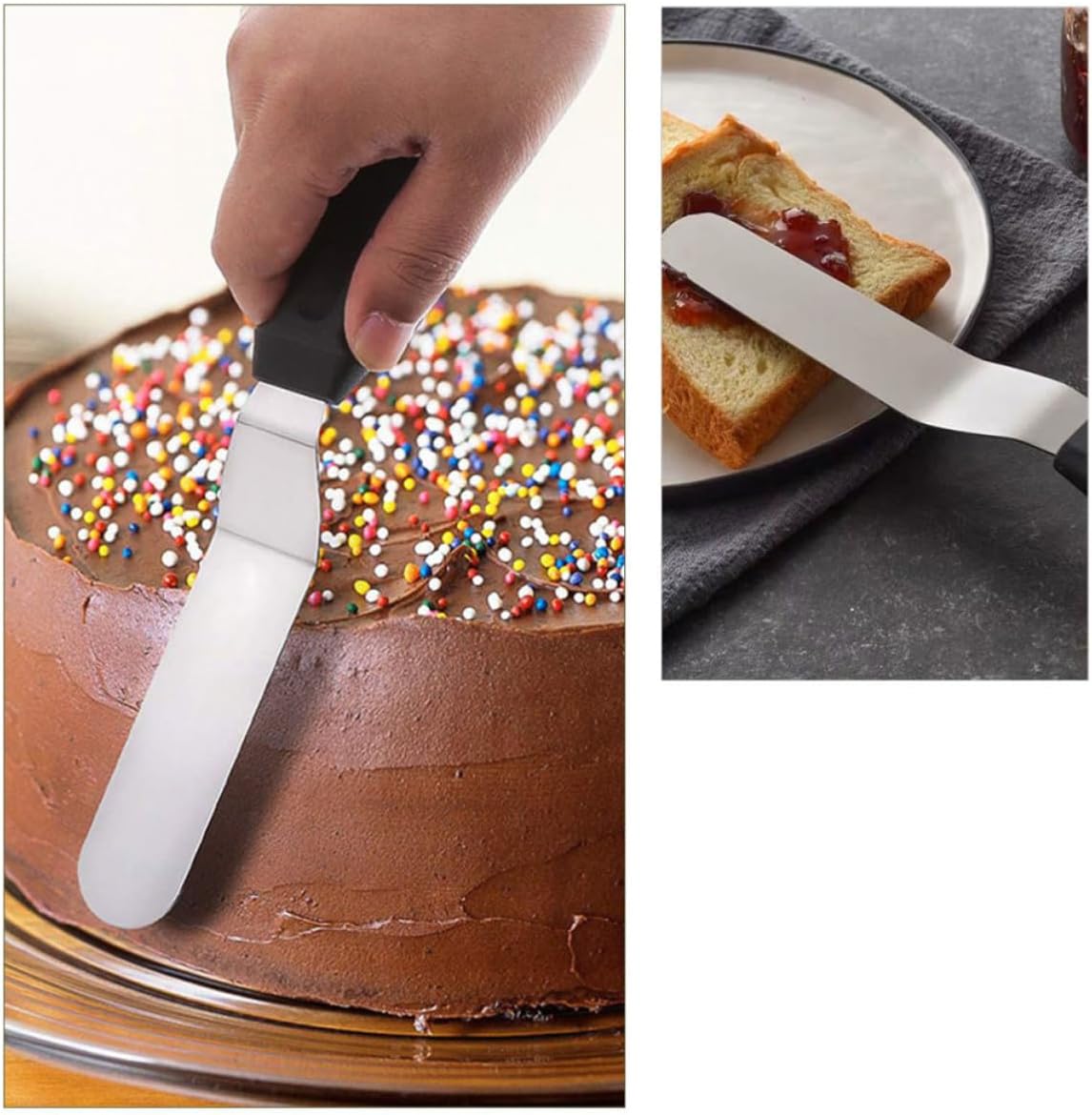 Cake Spatula Cream Scraper 2pcs Stainless Steel