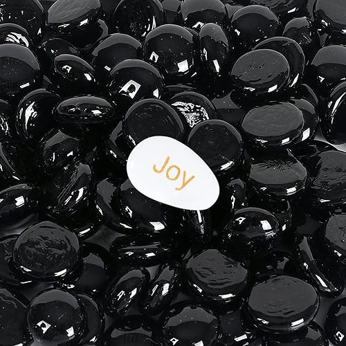 Cuentas de vidrio de fuego de 5 libras, canicas de vidrio planas para hoguera y chimenea al aire libre, piedras preciosas de vidrio para relleno de