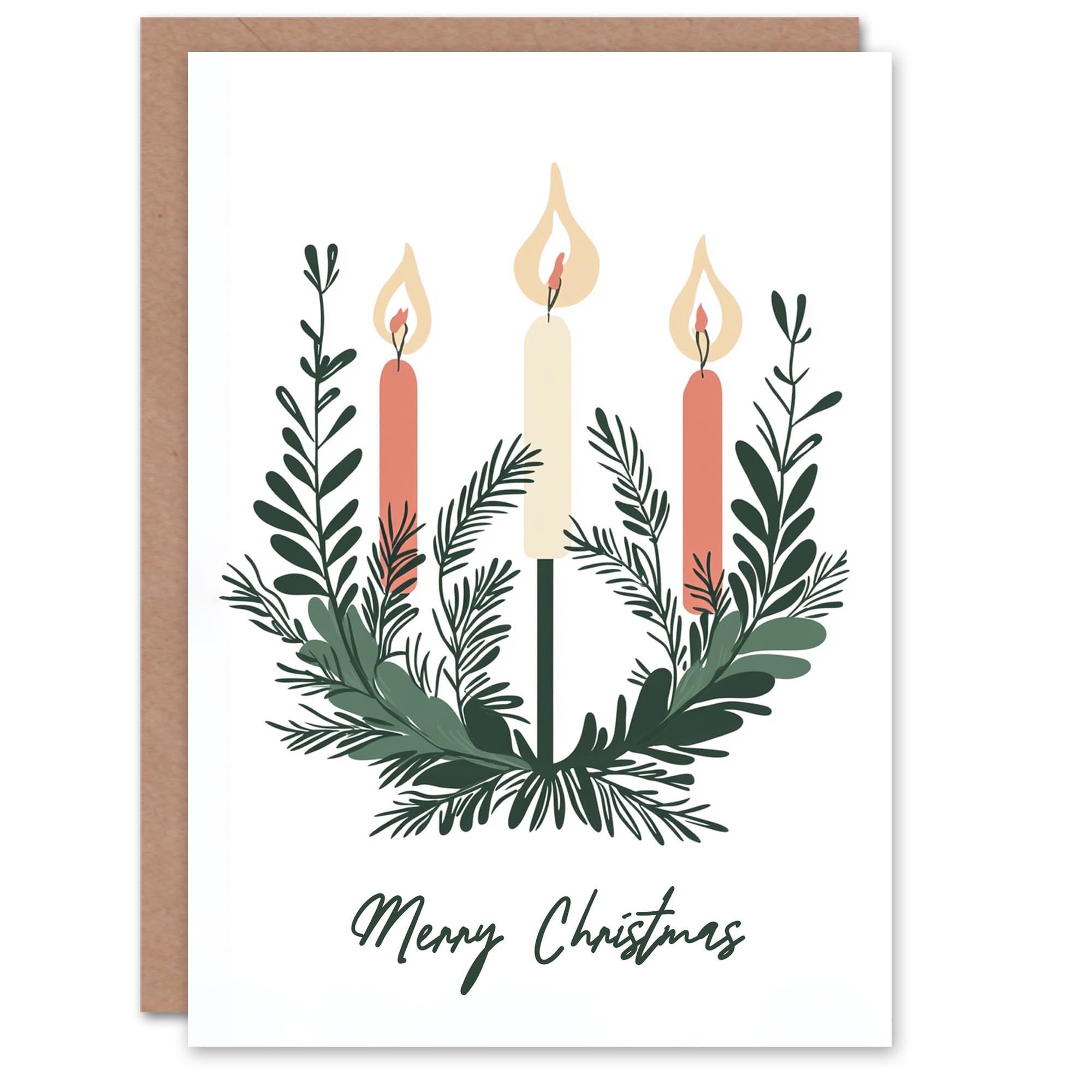 Wee Blue Coo Advent Wreath Candles Simple Modern Fun Xmas Art Blank For All Christmas Card