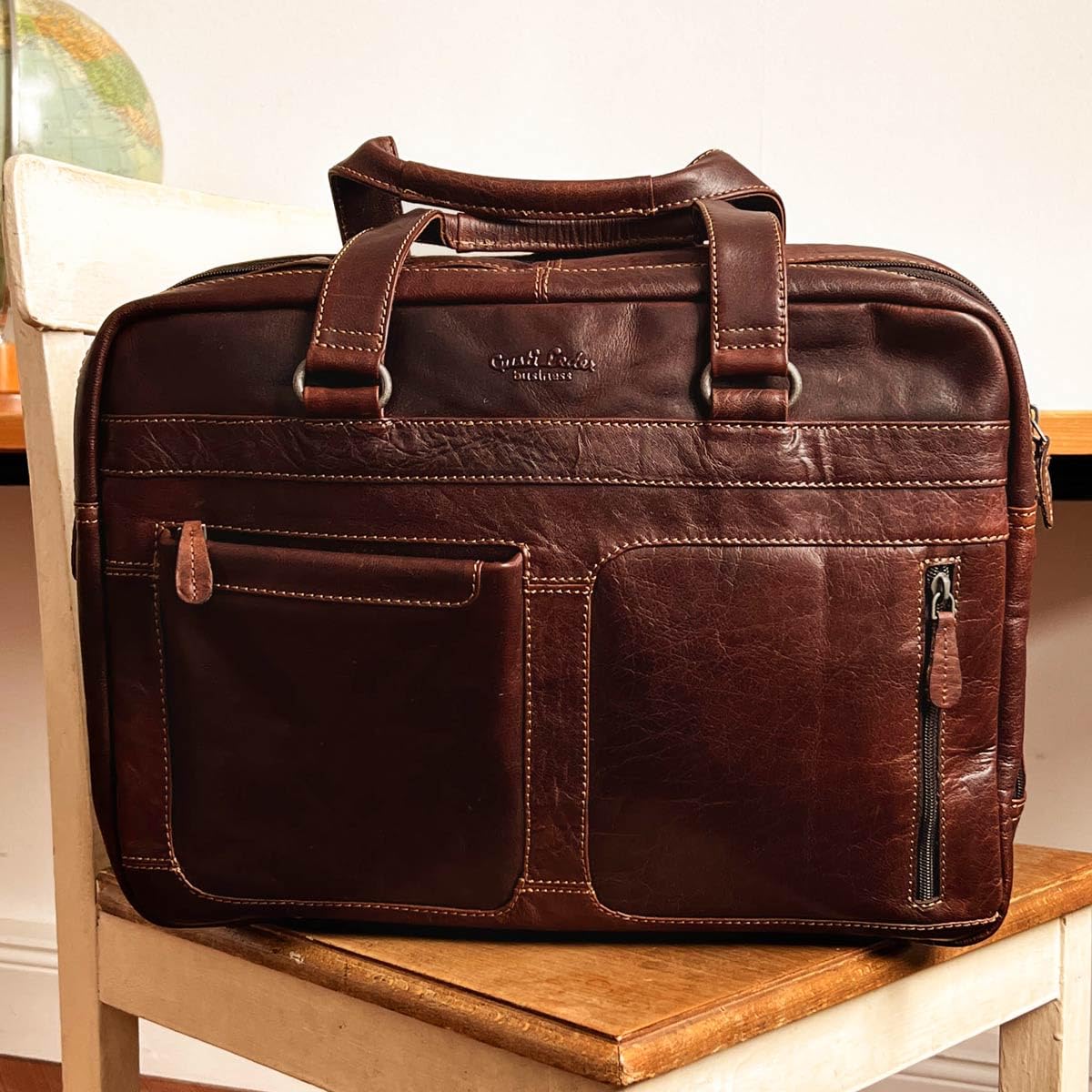 Gusti Laptoptasche Leder - Ripley Businesstasche Herren Arbeitstasche Office Bag Aktentasche Leder