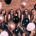 Ar Giftzadda Pink&Black Pastel 10 Inches Macaron Candy Color Balloons With Rose Gold Metallic Balloons For Birthday,Anniversary,Baby Shower,Wedding,Welcome Baby Party Decoration(Pack Of 50)Multicolor gallery image