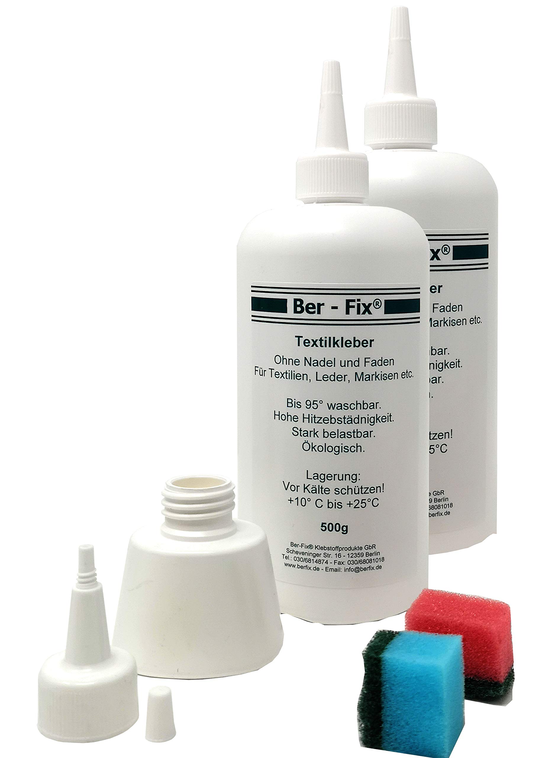 Colle textile Ber-Fix 2X 500g transparente et résistante au lavage en machine